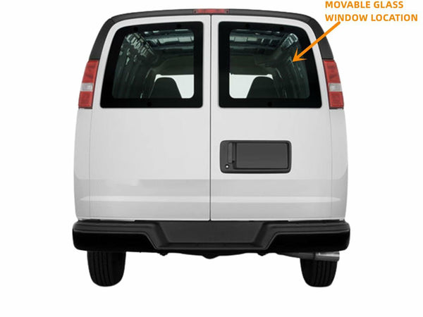 Passenger/Right Side Movable Rear Back Window Glass Replacement For Chevrolet Express / GMC Savana 2003-2025