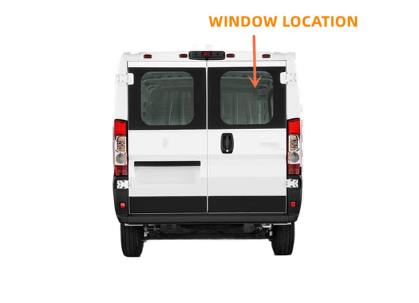 Passenger/Right Side Back Window Glass Heated Clear Color Replacement for Ram Promaster Cargo Van 2014-2026