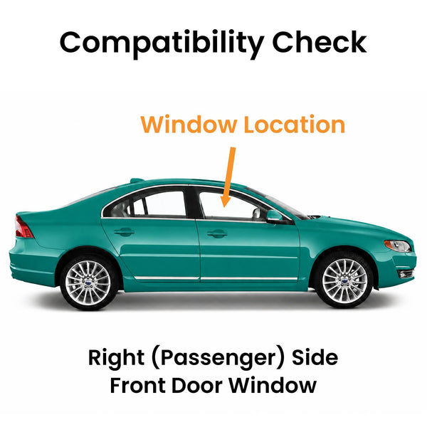 Passenger/Right Side Front Door Window Glass Replacement For Volvo S80 2007-2016 / XC70 2008-2016 / V70 2008-2011