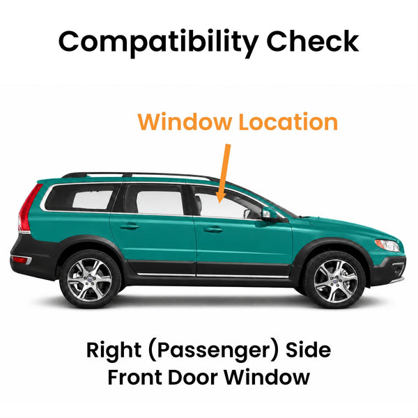 Passenger/Right Side Front Door Window Glass Replacement For Volvo S80 2007-2016 / XC70 2008-2016 / V70 2008-2011