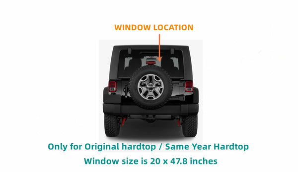 OE Heated Back Liftgate Back Window Glass Compatible with Jeep Wrangler 2011-2017/ Wrangler JK 2018 ( Hard Top must be same year or original )