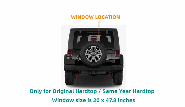 Heated Back Liftgate Window Glass Privacy Replacement For Jeep Wrangler 2011-2017 / Wrangler JK 2018 ( Hard Top must be same year or original )