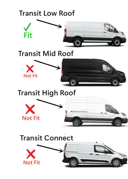 Passenger/Right Side Back Window Glass Heated Replacement for Ford Transit 83.2" Low-Roof Van 2015-2025 (Not fit Mid-Roof / High-Roof van /Transit Connect )