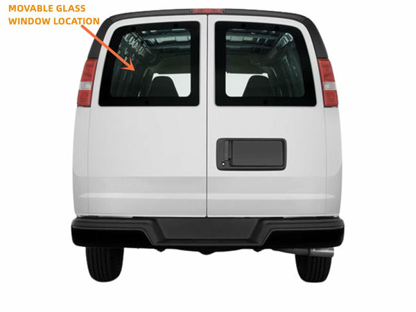 Driver/Left Side Movable Rear Back Window Glass Replacement For Chevrolet Express / GMC Savana 2003-2025