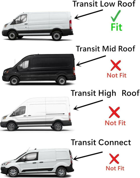 Driver/Left Side Back Window Glass Heated Replacement for Ford Transit 83.2" Low-Roof Van 2015-2025 (Not fit Mid-Roof / High-Roof van /Transit Connect )