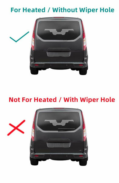 Heated Back Window Glass W/O Wiper Hole Replacement For Ford Transit Connect PV Van 2014-2023