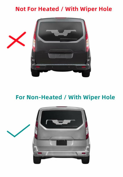 Non-Heated Back Window Glass With Wiper Hole Replacement For Ford Transit Connect PV Van 2014-2023