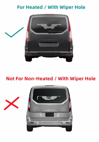 Heated Back Window Glass With Wiper Hole Replacement For Ford Transit Connect PV Van 2014-2023