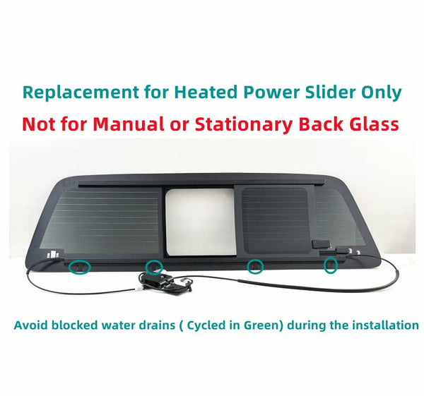 Power Heated Slider Back Window Privacy Glass Motor Included Replacement For Ford F250 F350 F450 F550 F650 F750 2011-2016