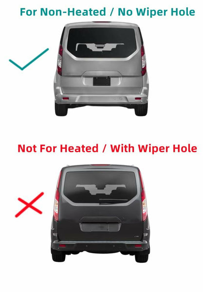 Non-Heated Back Liftgate Window Glass W/O Wiper Hole Replacement For Ford Transit Connect PV Van 2014-2023