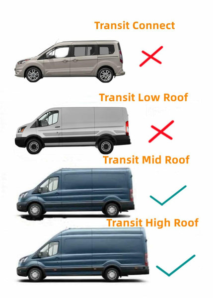 Driver/Left Side Back Window Glass Clear Color Replacement for Ford Transit 100.8" Mid-Roof 110.2" High-Roof Van 2015-2026