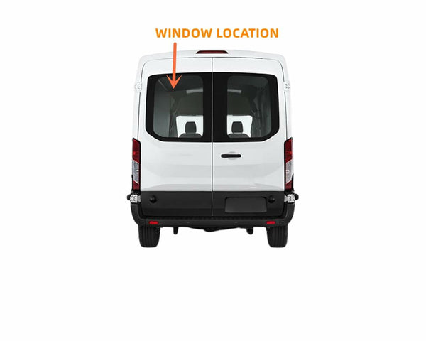 Driver/Left Side Back Window Glass Clear Color Replacement for Ford Transit 100.8" Mid-Roof 110.2" High-Roof Van 2015-2026