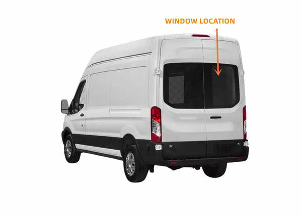 Heated Passenger/Right Side Back Window Glass Privacy Replacement for Ford Transit 100.8" Mid-Roof 110.2" High-Roof Van 2015-2026