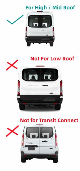 Driver/Left Side Back Window Glass Clear Color Heated Replacement for Ford Transit 100.8" Mid-Roof 110.2" High-Roof Van 2015-2026 (Not fit Low-Roof / Transit Connect)