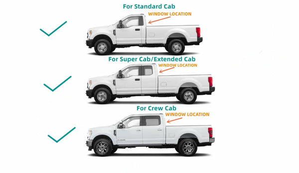 Heated Stationary Back Window Rear Glass Replacement for Ford F250 F350 F450 F550 Pickup 2017-2026 (Not Fit F150 / F650 / F750)