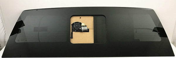 OE W/Logo Heated Power Slider Rear Sliding Window Glass W/ Motor Replacement For Ford F250 F350 F450 F550 Pickup 2017-2026
