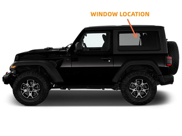 Driver/Left Quarter Window Glass Laminated For 2018-2023 Jeep Wrangler 2 Door