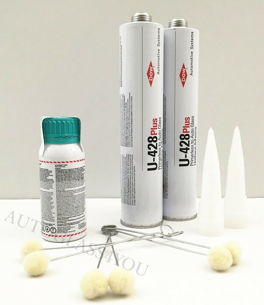 2 Dow U-428+ Windshield Urethane Adhesive Automotive Sealant & Princhweld Primer