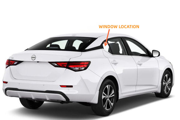 Passenger/Right Side Rear Vent Window Glass For 2020-2022 Nissan Sentra Sedan