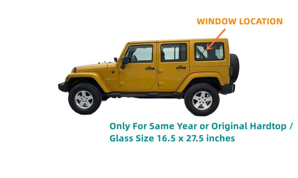 Driver/Left Quarter Window Glass Clear For 11-17 Jeep Wrangler 4DR/2018 JK