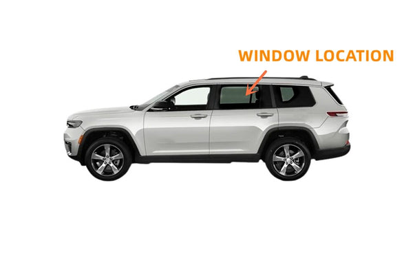 Driver/Left Rear Door Window Glass 5mm LAMI. For 21-24 Jeep Grand Cherokee L