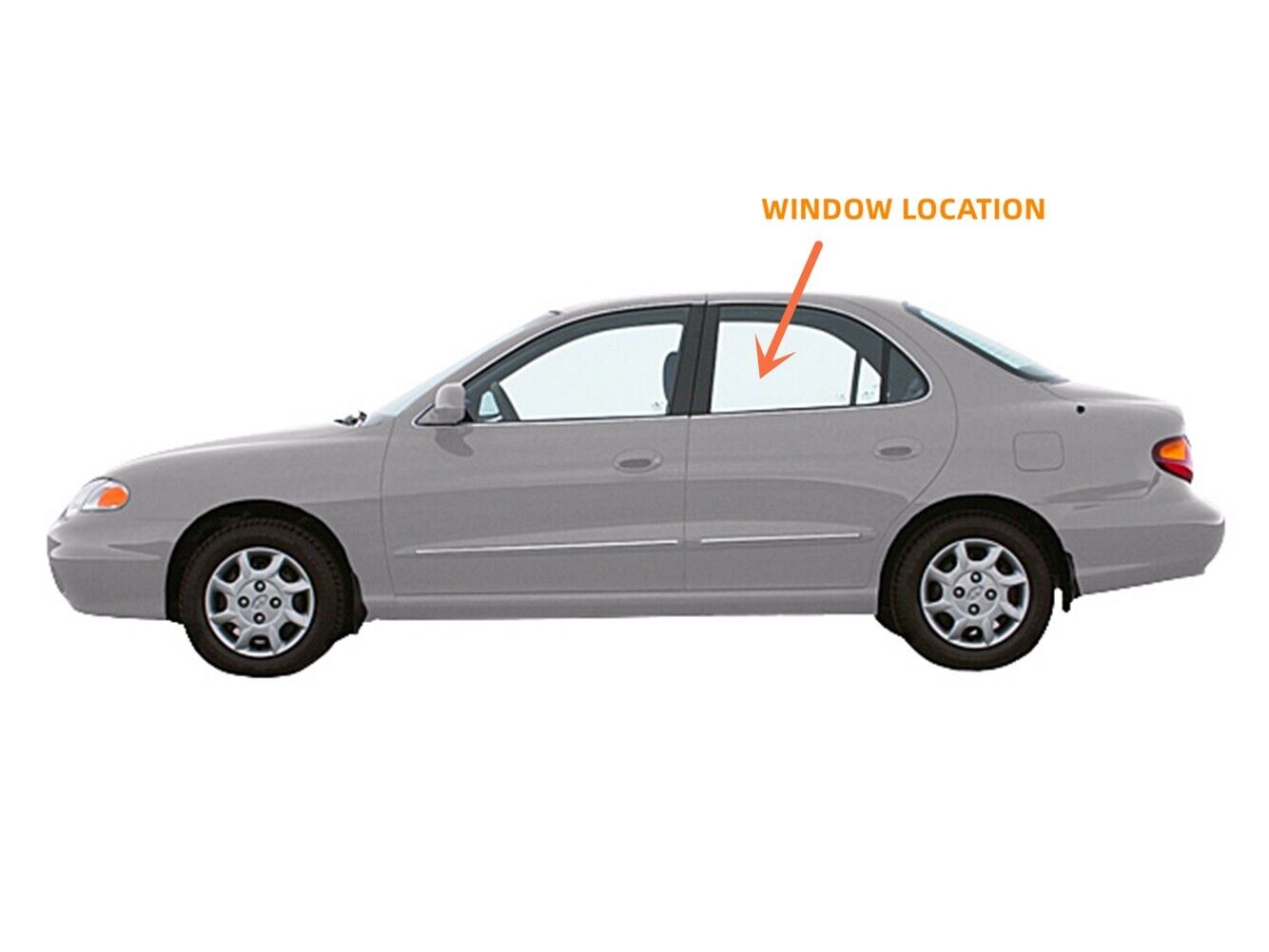 Driver/Left Rear Door Window Glass For 1996-2000 Hyundai Elantra Sedan & Wagon